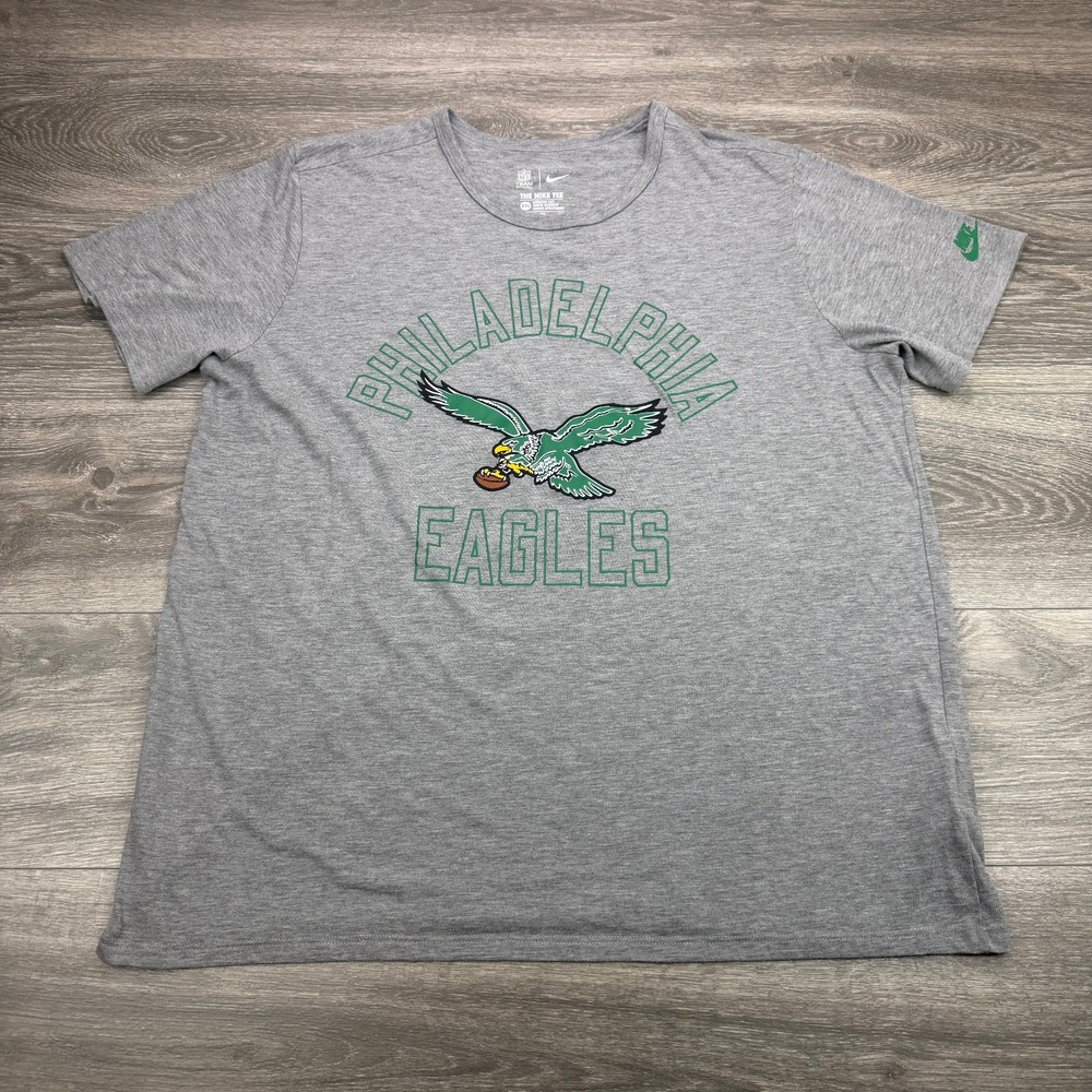 Nike Philadelphia Eagles T-Shirt Mens XXL Gray NFL Football Vintage Logo Graphic